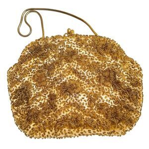 Bradlees vintage gold tone beaded vintage purse